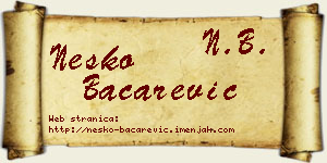 Neško Bačarević vizit kartica